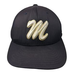 M Soworthm Fitted Baseball Cap Black Medium Embroidered 6 Panel Richardson